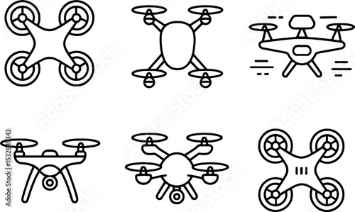 Drones Set Quadcopter Unmanned Aerial Vehicle Technology
