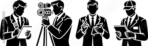 Reporter Cameraman Presenter Technician Businesspeople Media Team