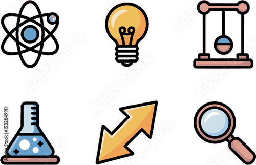 Science Educations Set Physics Chemistry Research Learning
