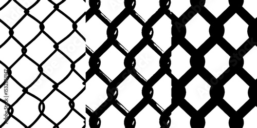 High contrast chain link mesh pattern for design and decorative use