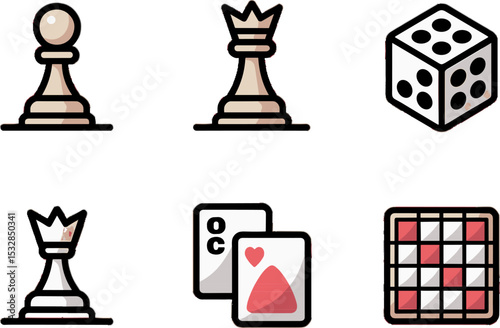 Chess Pieces Playing Cards Dice Board Games Set