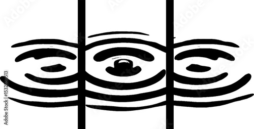 Abstract water ripple rings high contrast texture design
