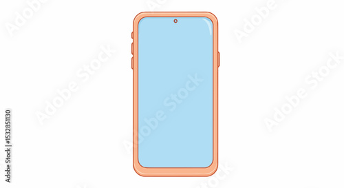 Modern Smartphone with Blank Blue Screen Illustration