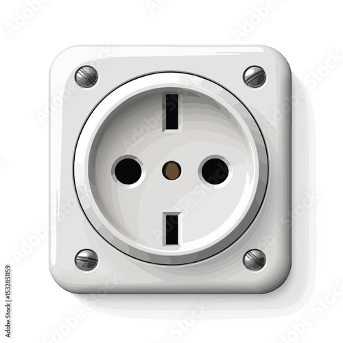 Professional Vector Illustration of Plug and Power Socket for Electrical Connections