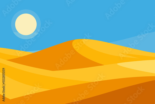 Sunny day in the sahara desert landscape