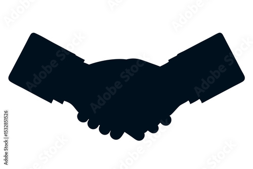 Simple handshake silhouette icon graphic