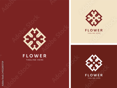 Elegant flower logo design. Perfect for beauty salon, perfume, decoration, boutique, spa, cosmetic products and villa or hotel.