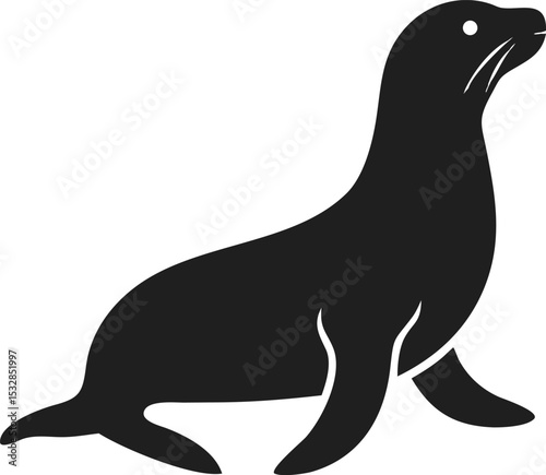 Seal silhouette streamlined marine mammal known for its agility and playful nature