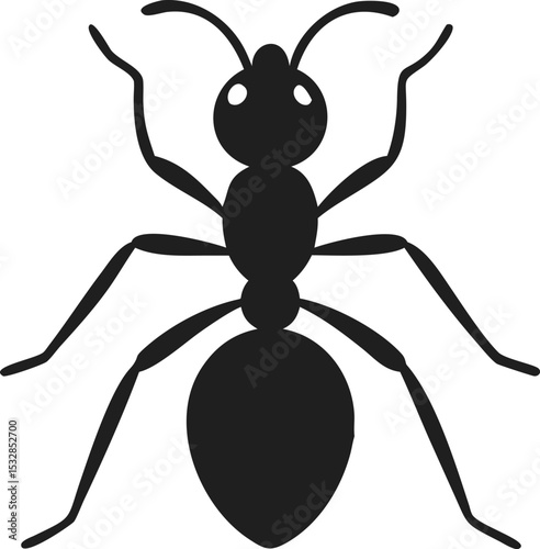 Ant silhouette small but mighty insect known for its strength and teamwork