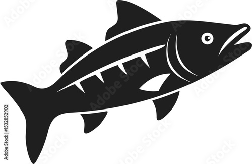 Barracuda fish silhouette sleek and powerful marine predator known for its speed and sharp teeth