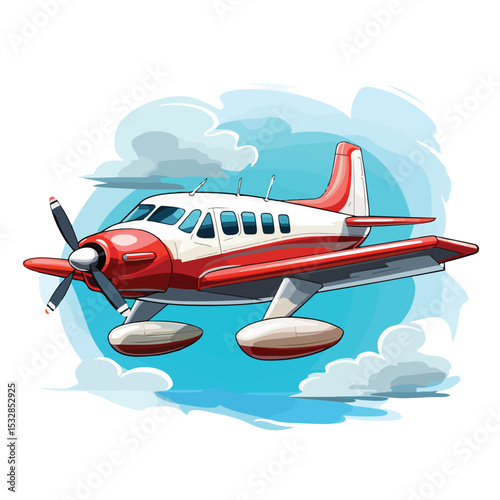 Professional Small Airplane with Banner Vector Illustration for Promotional Purposes