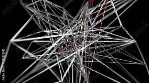 Wireframe fractal element. Computer generated 3d render