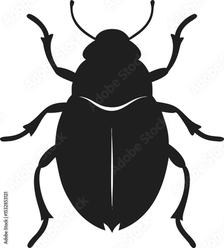 Beetle silhouette sturdy insect known for its hard exoskeleton and diverse species