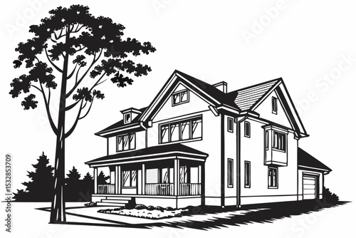 premium home sihouette black vector