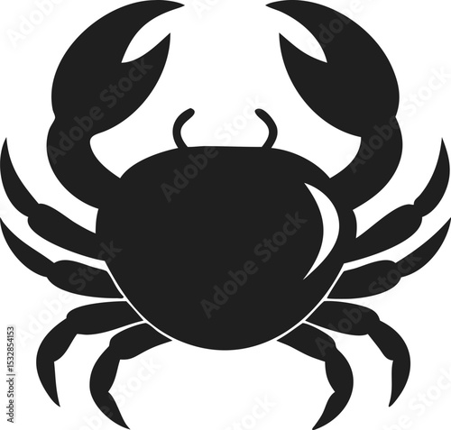 Crab silhouette iconic marine crustacean known for its strong claws and sideways movement