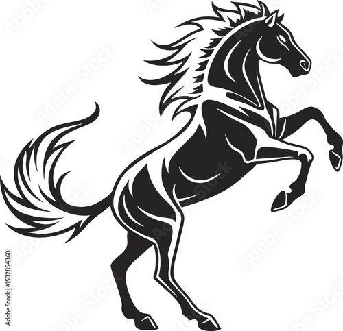 Elegant Galloping Horse Silhouette Logo Design – Dynamic Equestrian Branding Ideal for Horse Riding Clubs, Ranch Logos, Western Apparel, and Luxury Stable Brands