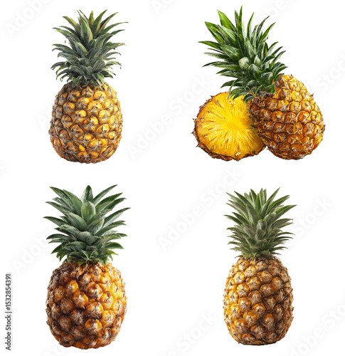 Ripe pineapple displays vibrant yellow hue and invites taste