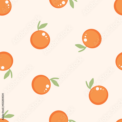 Orange fruit seamless pattern. Organic vitamins and healthy nutrition. Fresh Mandarin orange fruit vector design for wallpaper, clothing, wrapping, fabric, stationery, and phone cases.