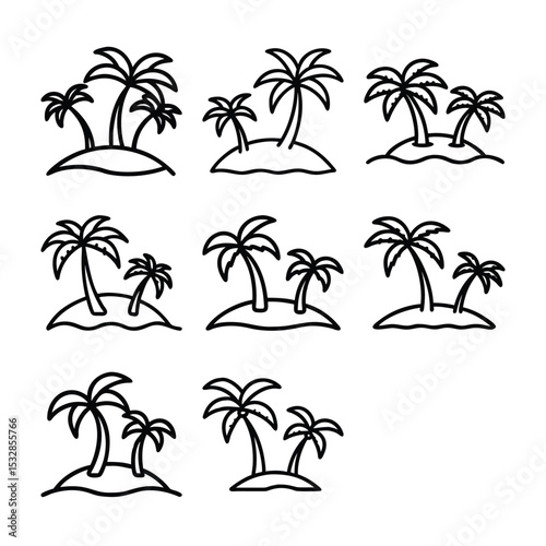 set of vector palms