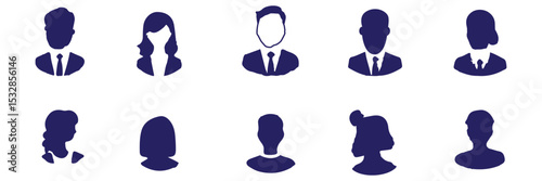 Black silhouette people avatar. User people silhouette. User people icons