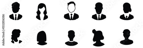 Black silhouette people avatar. User people silhouette. User people icons