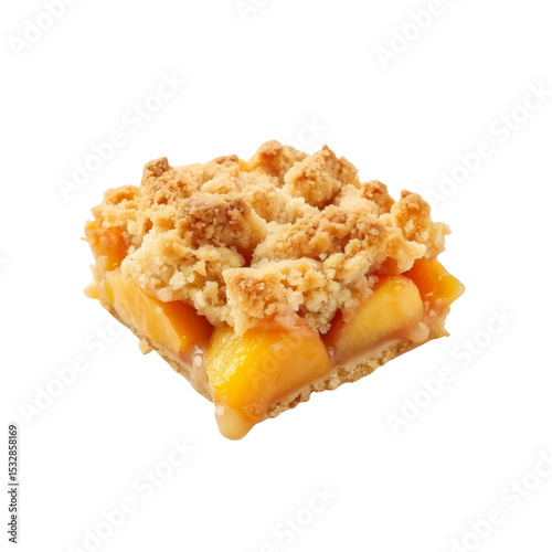 Delicious Peach Crumble Bar - Close-up of Homemade Dessert