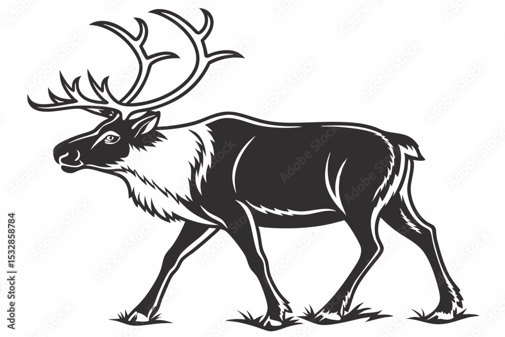 Obraz premium caribou sihouette black vector