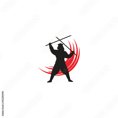 Samurai Silhouette Vector Illustration Bundle