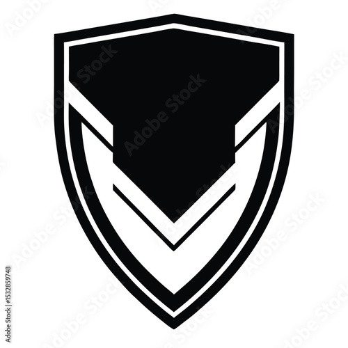 Modern Black Shield Icon Security, Protection, and Safety Symbol