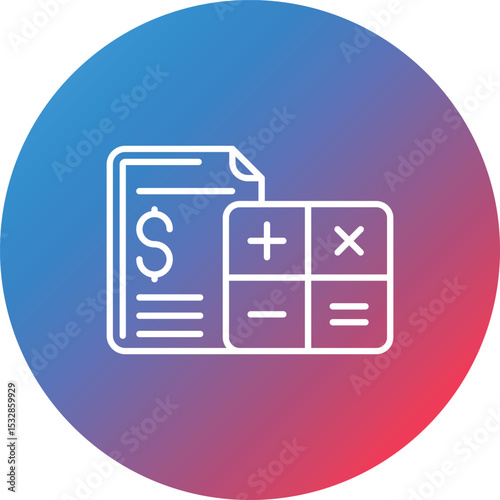 Calculation Line Gradient Circle Background Icon