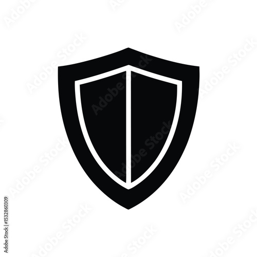 Simple Black Shield Icon Protection, Security, Safety Symbol