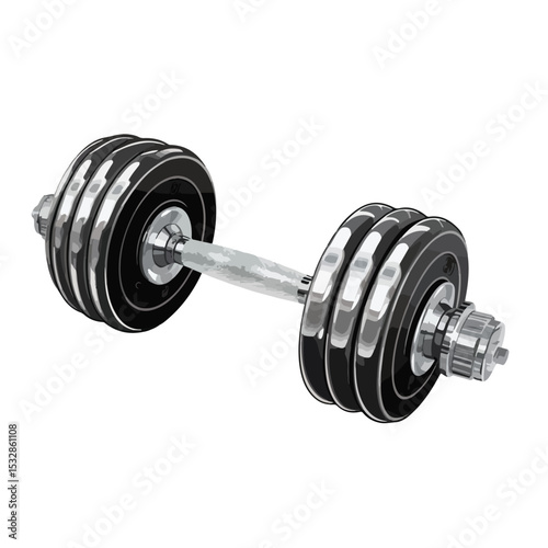 Professional Vector Illustration of Dumbbell Weight Gym Equipment for Fitness Instructors