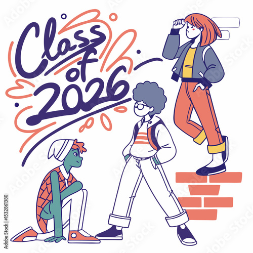 Cool and Edgy Class of 2026 with Street Art El & Vector Art