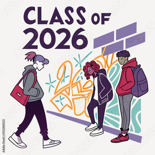 Cool and Edgy Class of 2026 with Street Art El & Vector Art