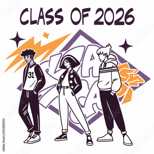 Cool and Edgy Class of 2026 with Street Art El & Vector Art