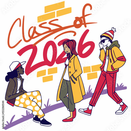 Cool and Edgy Class of 2026 with Street Art El & Vector Art