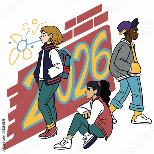Cool and Edgy Class of 2026 with Street Art El & Vector Art