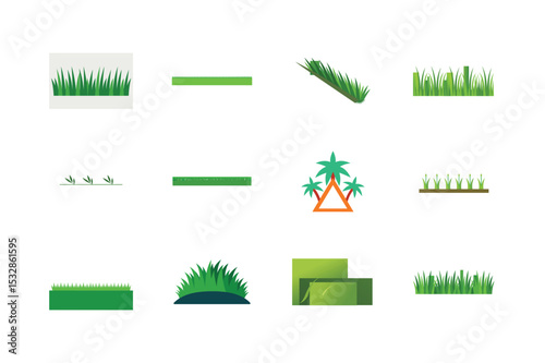 Grass and Turf Vector Icons Collection