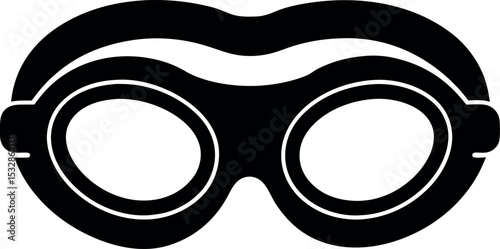 Black swimming goggles vector illustration for swim gear and water sports equipment graphic design element