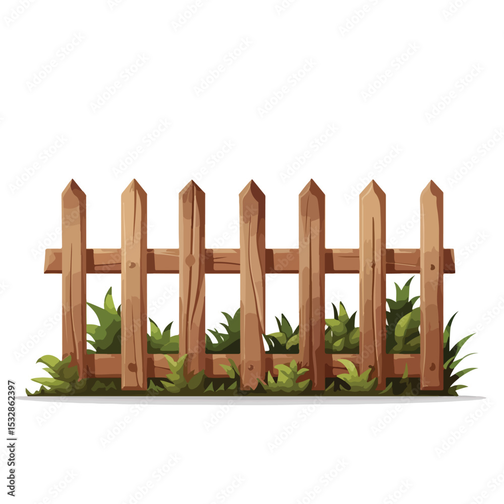 Obraz premium Professional Garden Wooden Fence Security Icon Vector for Security System Designs