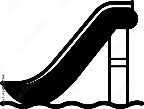 Waterslide outline icons, minimalist vector illustration ,simple transparent graphic element .Isolated on white background