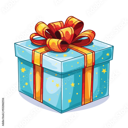 Colorful Cartoon Gift Box Vector Illustration for Festive Celebrations and Presentations
