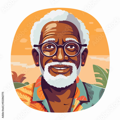Professional Afro-American Senior Grandfather Retirement Lifestyle Portrait