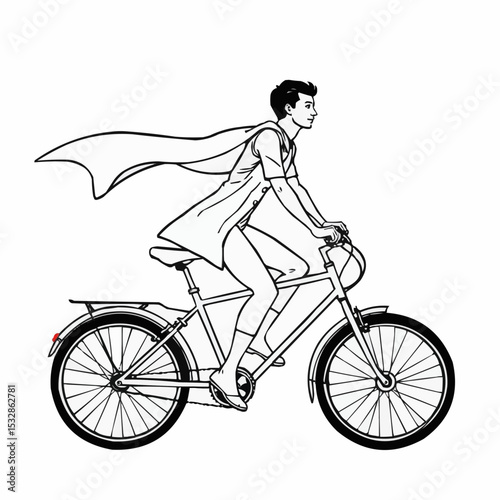 A superhero riding a bike