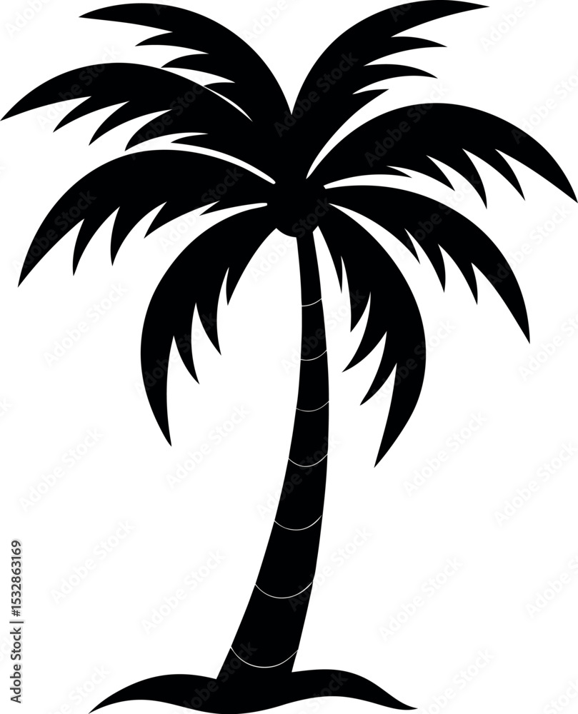 Obraz premium Coconut tree Silhouette vector illustration