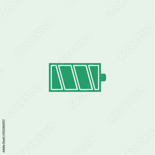 Battery icon logo flat vector design