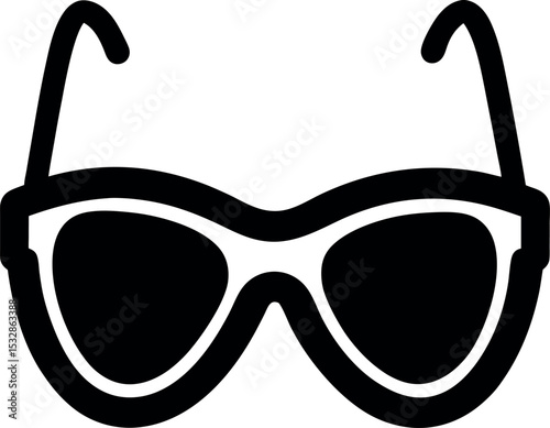 Classic minimalist sunglasses black color vector silhouette solide white colour background