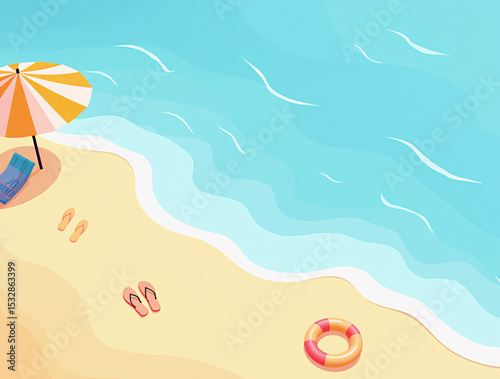 Summer beach with strafish and shells, 
Beautiful beach with palms and turquoise sea in island, Sunglasses in a swimming pool. Generative ai