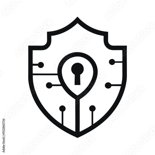 Cyber Security Shield Digital Protection Icon