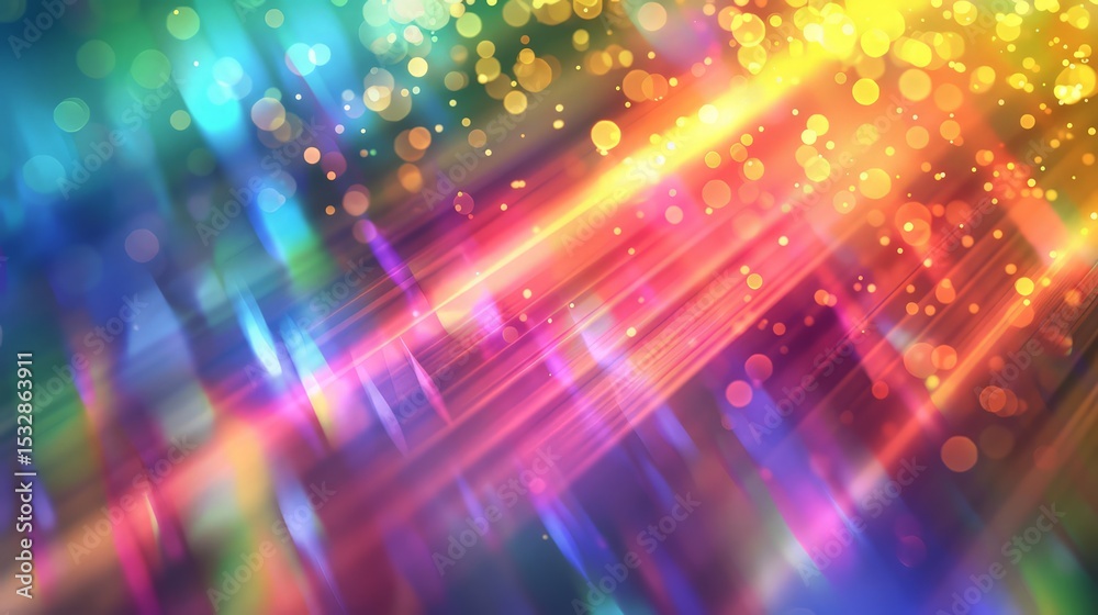 Obraz premium Optical crystal prisms glare rays. Light flashes. Christmas texture